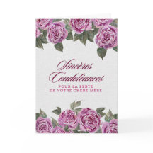 Sinceras condolencias – por la pérdida de su queri