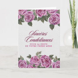 Tarjeta Sinceros pésames – por la pérdida de su querida ma