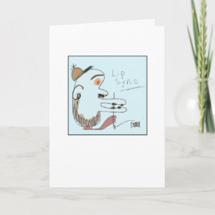 Tarjeta Sincronización de Labios Divertida Ilustrada