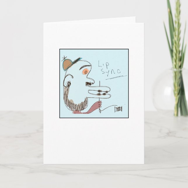Tarjeta Sincronización de Labios Divertida Ilustrada (Anverso)