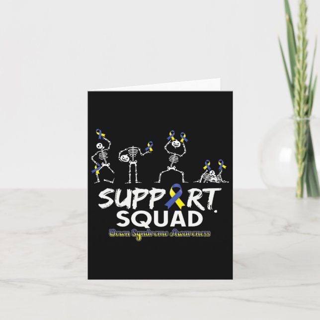 Tarjeta Síndrome Awareness Skeleton Support Squad Hallowee (Anverso)