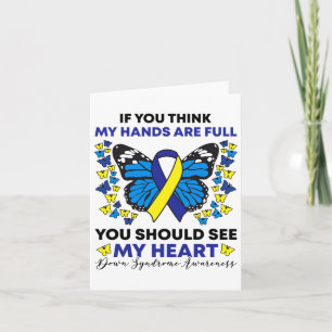 Tarjeta Síndrome de Down Conciencia Cinta Mariposa Mamá Sp