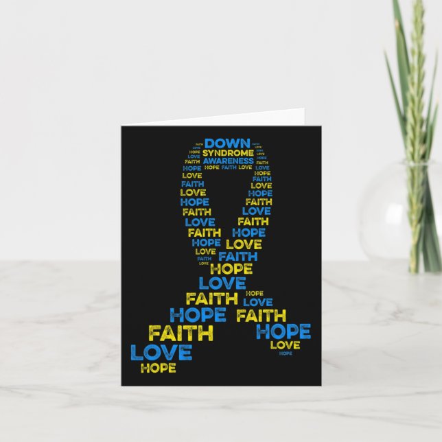 Tarjeta Síndrome de Down Conciencia Esperanza Fe Amor Cint (Anverso)