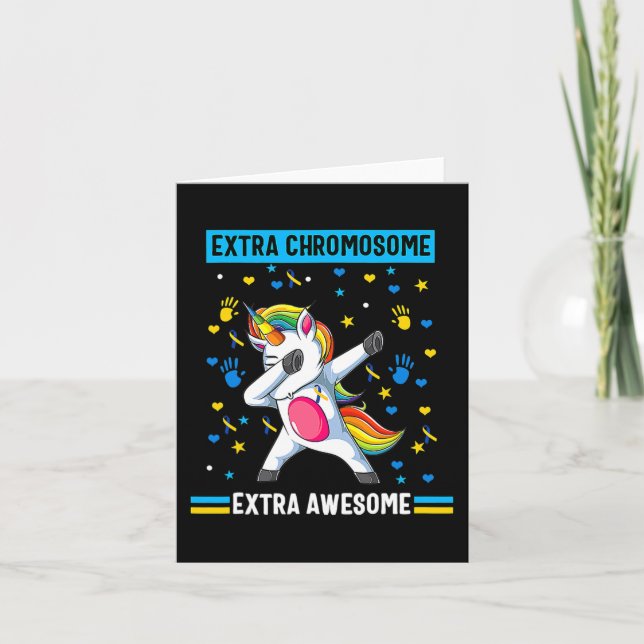 Tarjeta Síndrome de Down Conciencia Extra Cromosoma Aweso (Anverso)