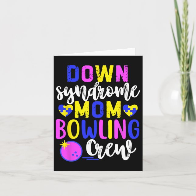 Tarjeta Síndrome de Down Mamá Bowling Crew Group Matecon W (Anverso)