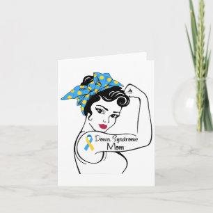 Tarjeta Síndrome de Down Mamá T21 Mamá Cinta amarilla azul