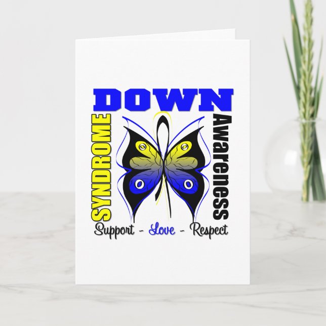 Tarjeta Síndrome de Down Sensibilización Mariposa (Anverso)
