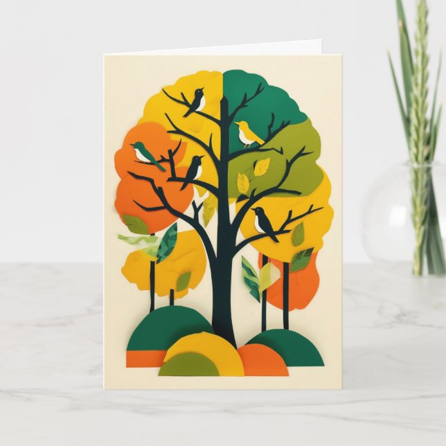 Tarjeta Sinfonía de árbol de otoño (Anverso)