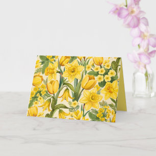 Tarjeta Sinfonía de flores amarillas de primavera 