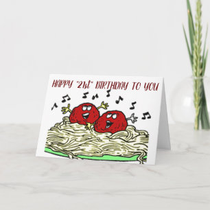 TARJETA "SINGING MEATBALL" SOLO PARA "TU" *21* CUMPLEAÑOS