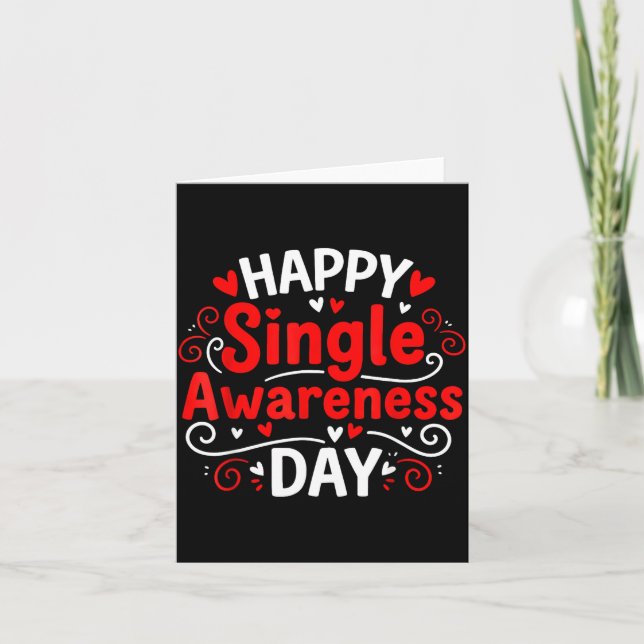 Tarjeta Single Awareness Day Funny Anti-valentine Humor De (Anverso)