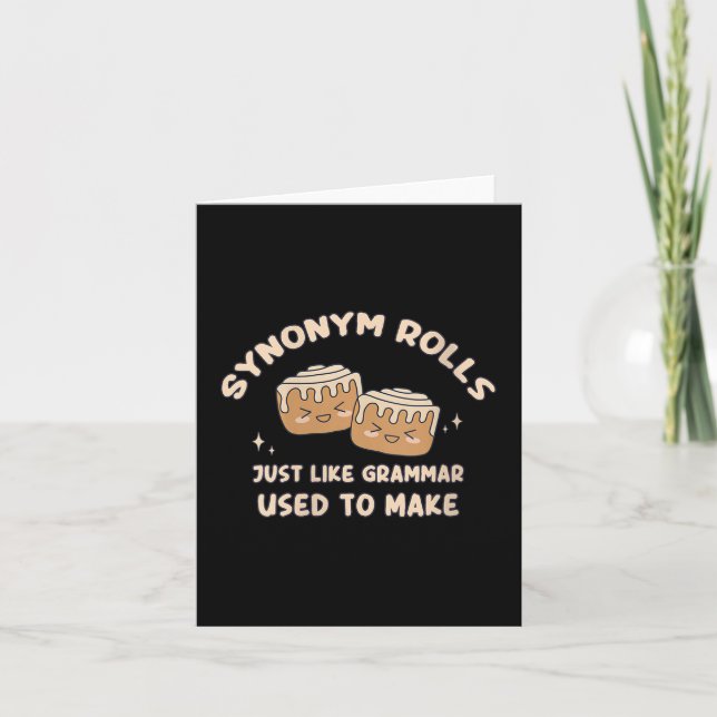 Tarjeta Sinónimo femenino Rolls Chiste Cinnamon Rolls Gram (Anverso)