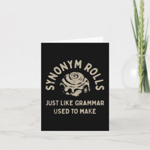 Tarjeta Sinónimo Rolls Chiste Cinnamon Rolls Grammar Pun F