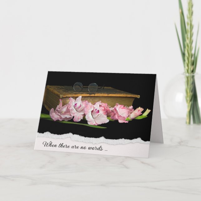 Tarjeta Sínpatía Gladiolus y Gafas en la Biblia (Anverso)