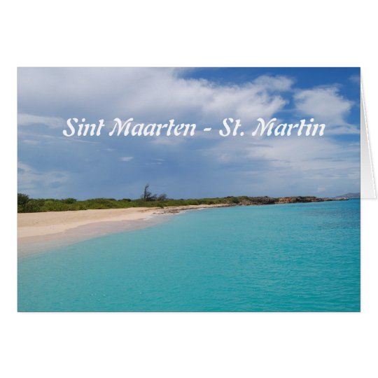 Tarjeta Sint Maarten - escena de la playa de San Martín