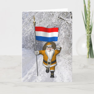 Tarjeta Sinterklaas con bandera holandesa