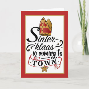 Tarjeta Sinterklaas llega a la ciudad con Miter y Star