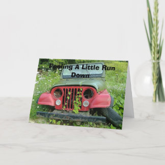 Tarjeta Sintiendo un poco corra abajo