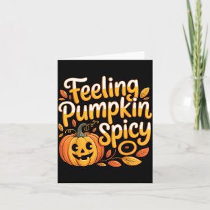 Tarjeta Sintiéndose calabaza picante otoño estado de ánimo