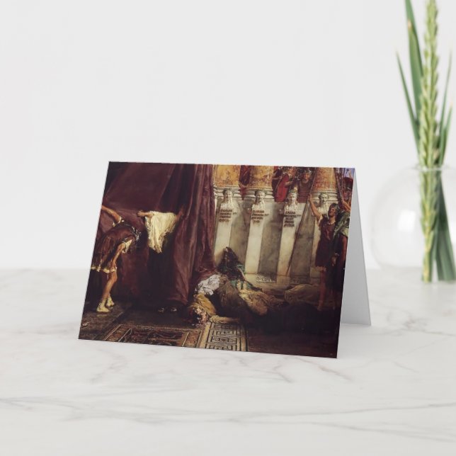 Tarjeta Sir Lorenzo Tadema: ¡Avenida César! ¡Saturnalia (Anverso)
