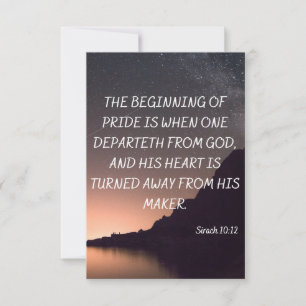 Tarjeta Sirach 10:12 KJV Biblia Scripture Pic Greeting Car