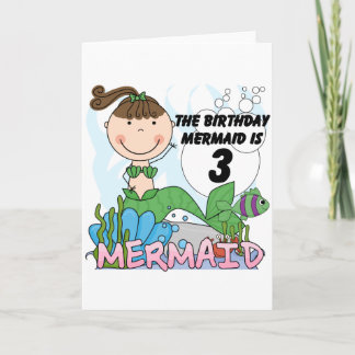 Tarjeta Sirena 3 camisetas de cumpleaños y regalos