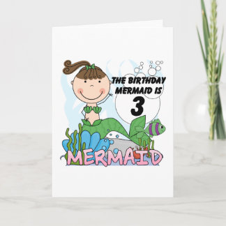 Tarjeta Sirena 3 camisetas de cumpleaños y regalos