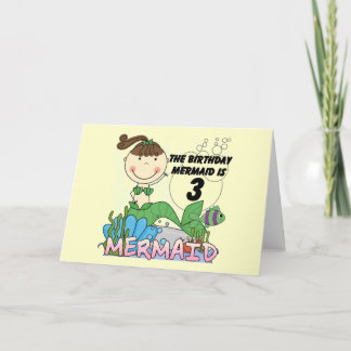 Tarjeta Sirena 3 camisetas de cumpleaños y regalos