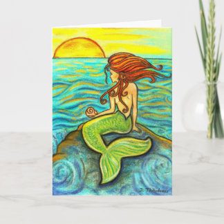 Tarjeta Sirena a orillas del mar