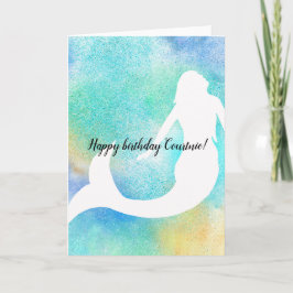 Tarjeta Sirena brillo oro Aqua