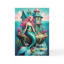 Sirena del Océano Feliz Cumpleaños 