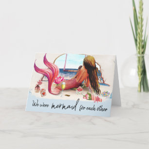 Tarjeta Sirena para el uno al otro Día de San Valentín Amo