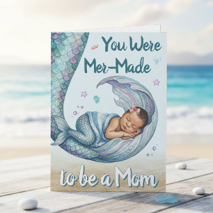 Tarjeta Sirena para ser mamá Día de la Madre Nuevo padre