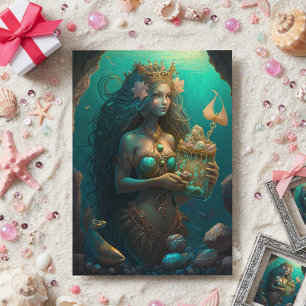 Tarjeta Sirena Pintura Regalo de Cumpleaños
