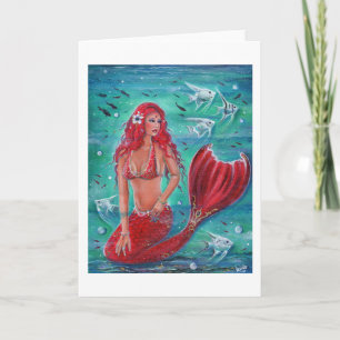 Tarjeta Sirena roja "Vivian", pez tropical submarino