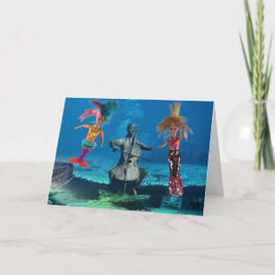 Tarjeta Sirenas divirtiéndose.