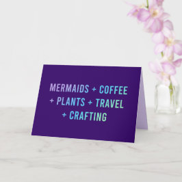Tarjeta "Sirenas y café y plantas"