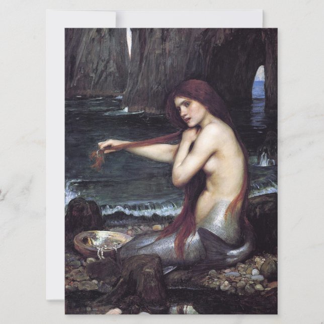 Tarjeta Sirenita en la playa (Anverso)