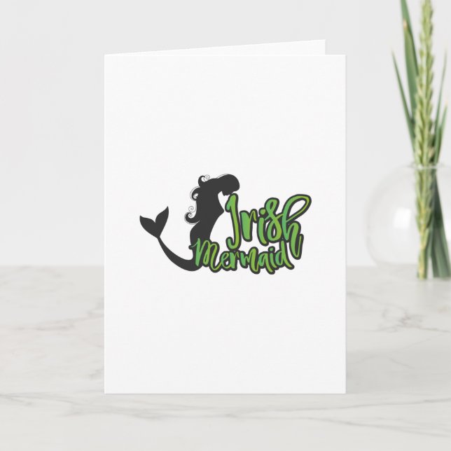 Tarjeta Sirenita irlandesa ST Patrick's Day Funny Chica Wo (Anverso)