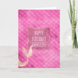 Tarjeta Sirenita Rosa bonito