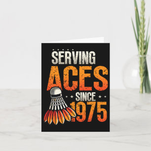 Tarjeta Sirviendo Aces desde 1975 Nacimiento de Badminton 