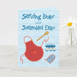 Tarjeta Sirviendo Looks y Huevos Revueltos - Delantal Retr