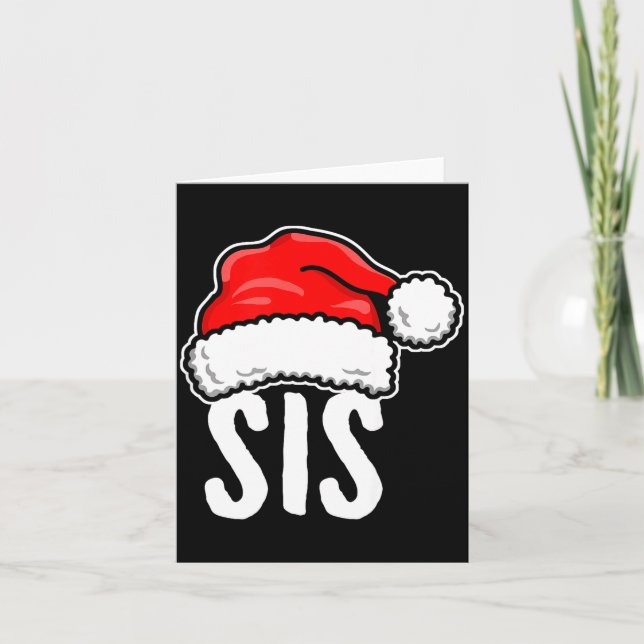 Tarjeta Sis Christmas Santa Family Matching Pajamas Sister (Anverso)