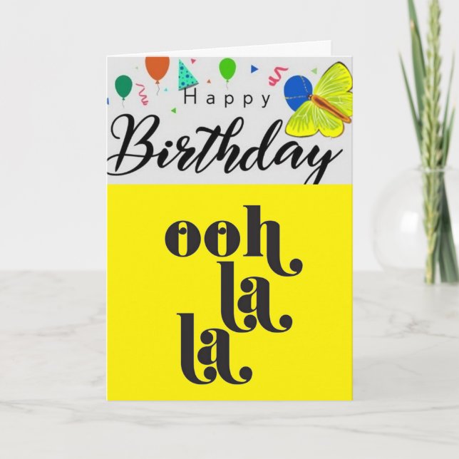 TARJETA **SIS** OH LA LA ES TU ***CUMPLEAÑOS*** (Anverso)