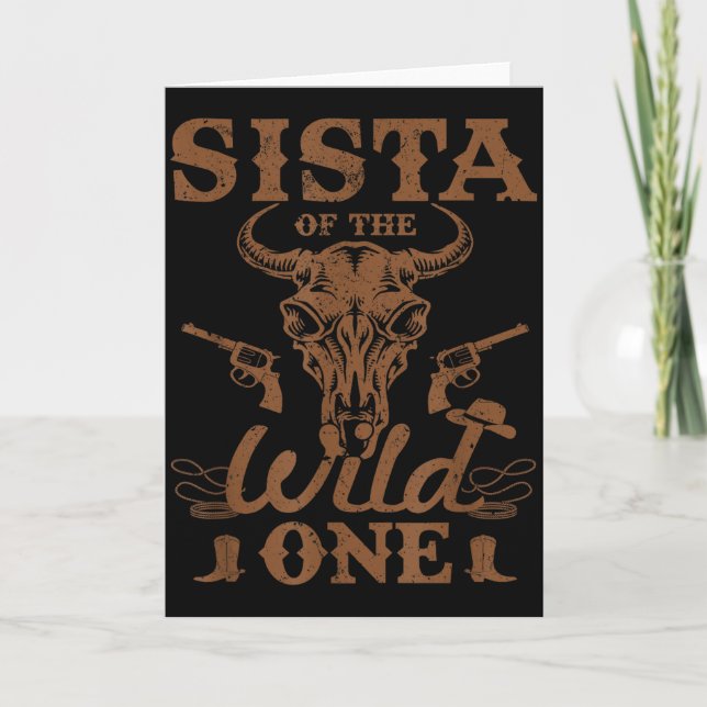 Tarjeta Sista Of The Wild One Cowboy Western Rodeo Party M (Anverso)