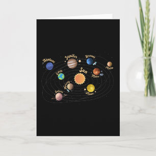 Tarjeta Sistema solar planea conocimiento infantil espacio