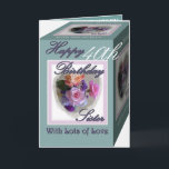 Tarjeta SISTER 40 Aniversario con Rosas<br><div class="desc">Esta tarjeta de cumpleaños con su caja de regalo cubierta de rosas y su verso de "flor mágica" hace una tarjeta dulce para tu querida hermana.  Puedes cambiar el año de cumpleaños si lo necesitas,  y agregar su nombre dentro de la tarjeta.</div>