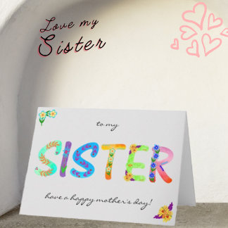 Tarjeta SISTER Bold Floral Bohemian Day Card