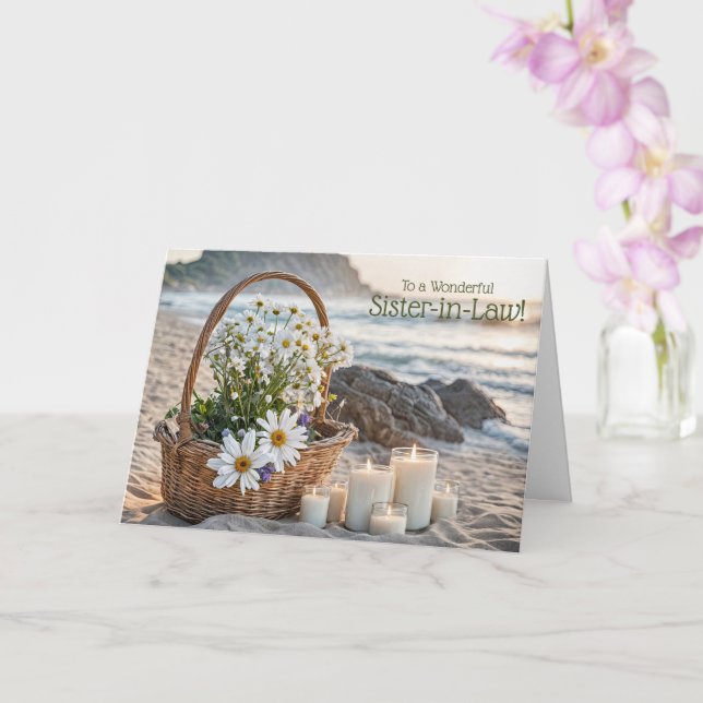 Tarjeta Sister in Law Happy Mothers Day Basket of Flowers  (Orquídea)