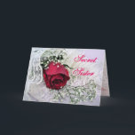 Tarjeta Sister-Rosa secreto y ocasión de encaje<br><div class="desc">Esta hermosa y delicada tarjeta será la favorita para tu hermana secreta. Usa las palabras o cambia cualquiera de ellas por cualquier ocasión que quieras. Hacerla sentir especial adjuntando algunos de los sellos correspondientes disponibles. Escriba a la hermana secreta o a la rosa en mi caja de búsqueda a mitad...</div>
